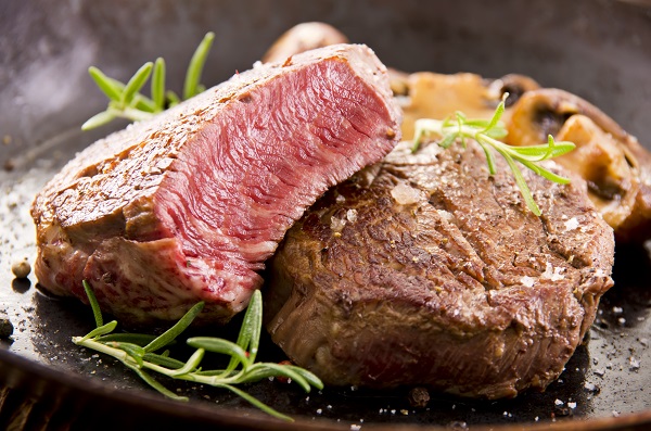 beef steak in the pan